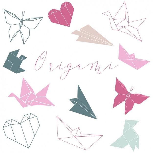 Gratis vector origami vormen collectie