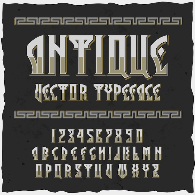 Origineel etiketlettertype met de naam 'Antiek'