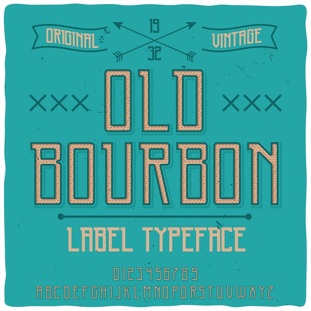 Gratis vector origineel etiketlettertype met de naam 'old bourbon'