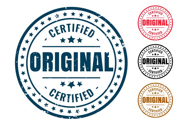 Origineel gecertificeerd product rubberen stempel set van vier