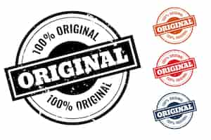 Gratis vector originele kwaliteit rubberen stempel of label set