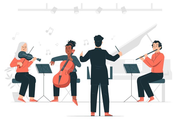 Orkest concept illustratie