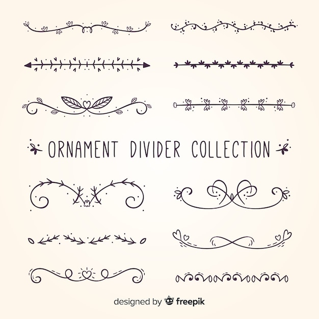 Gratis vector ornament divider collectie