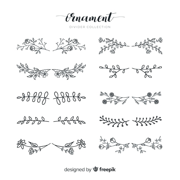 Gratis vector ornament divider collectie