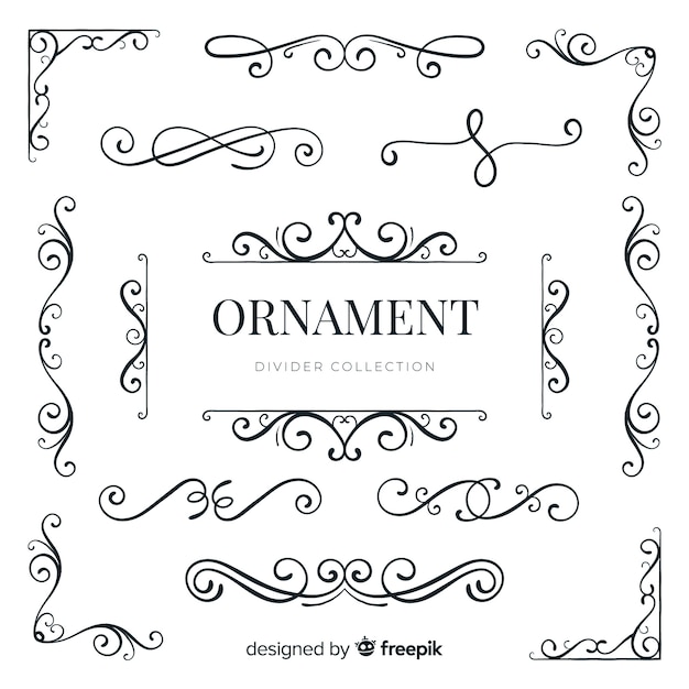 Gratis vector ornament divider collectie