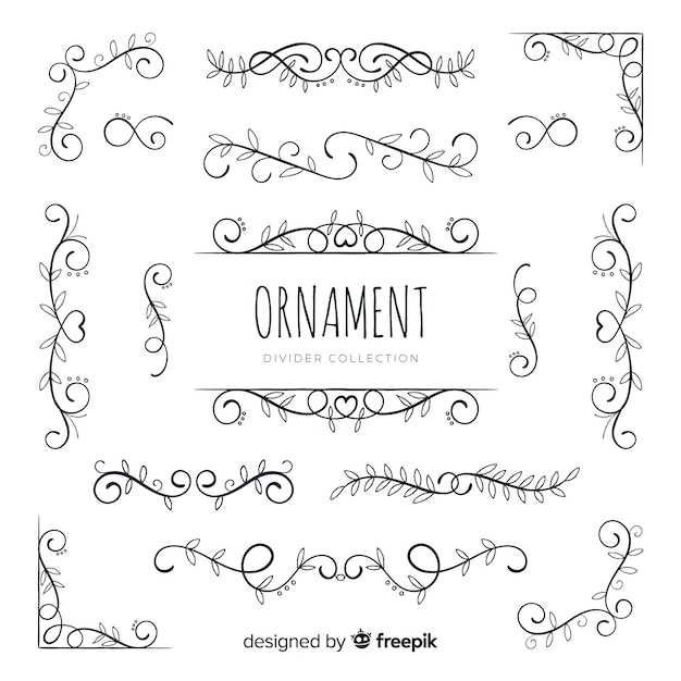 Gratis vector ornament divider collectie