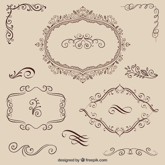 Gratis vector ornament wedding collection