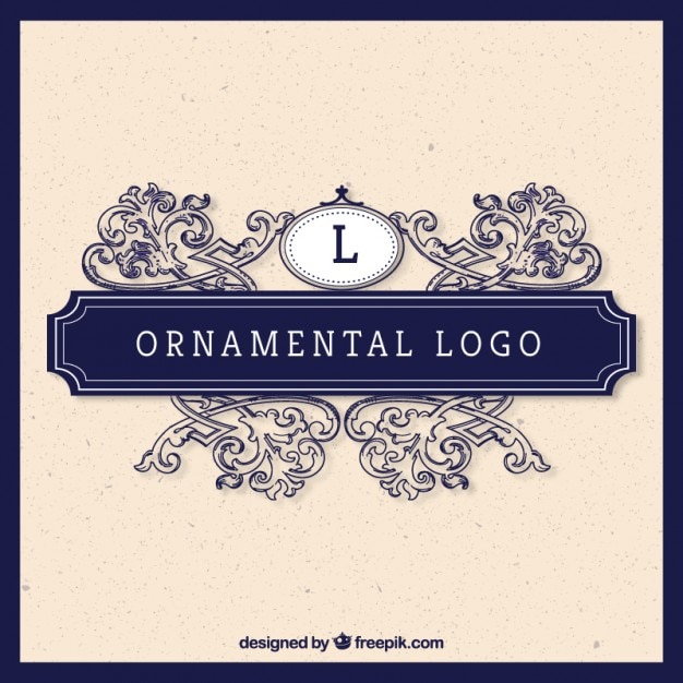 Gratis Vector ornamental logo in vintage stijl