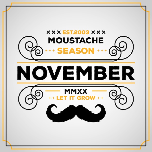 Gratis vector ornamenteel movember design