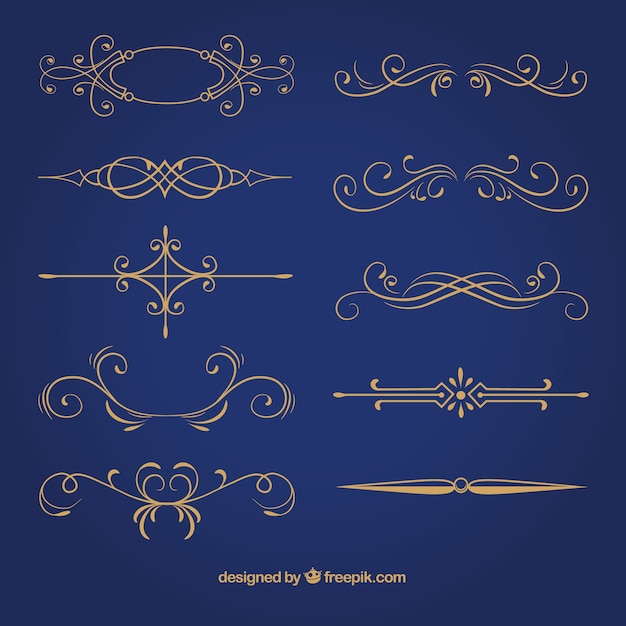 Gratis vector ornamentencollectie in vintage stijl