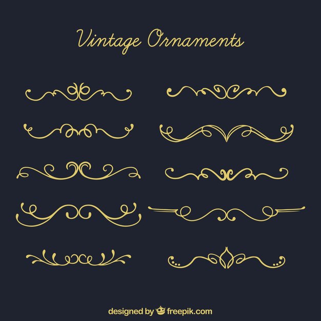 Gratis vector ornamentencollectie in vintage stijl