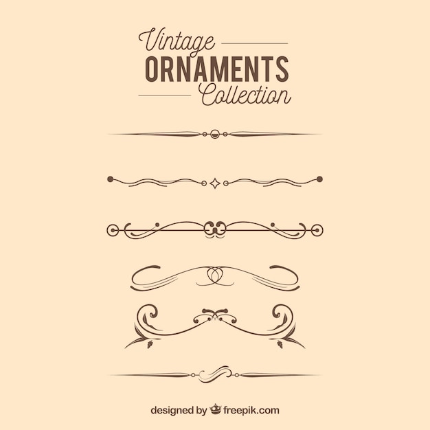 Gratis vector ornamentencollectie in vintage stijl