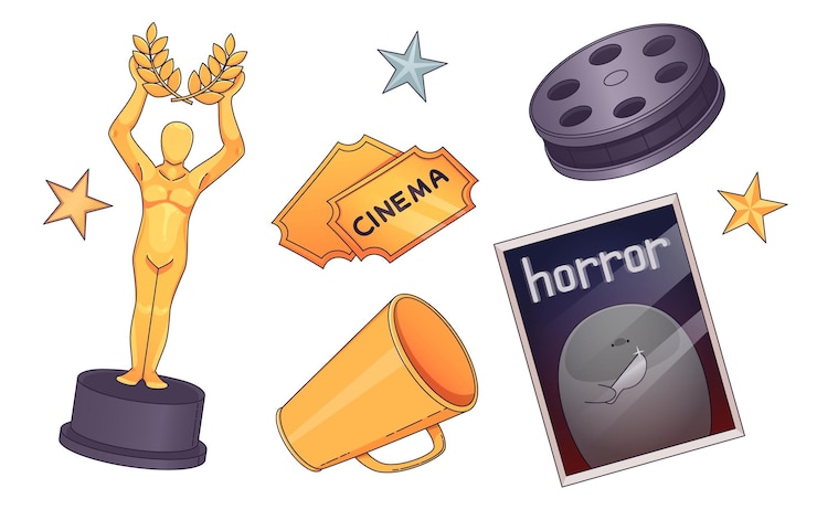 Gratis Vector oscar award icon hollywood cinema tv vector set