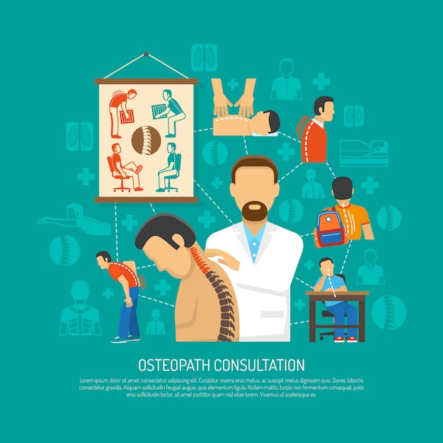 Gratis vector osteopathie concept