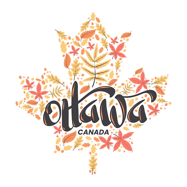 Gratis vector ottawa stad belettering