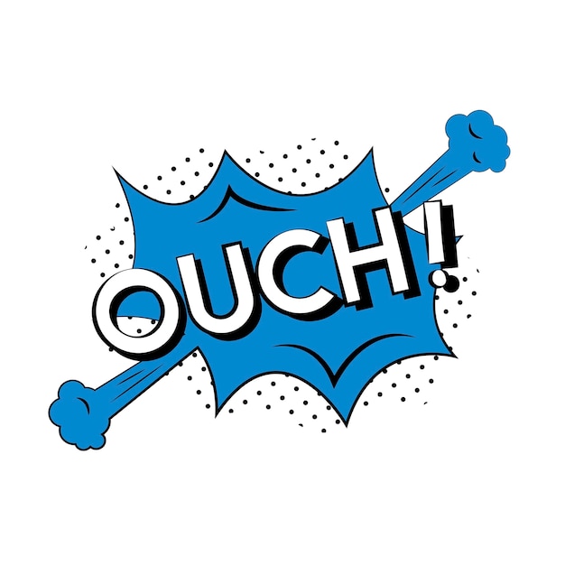 Gratis vector ouch komische stijl