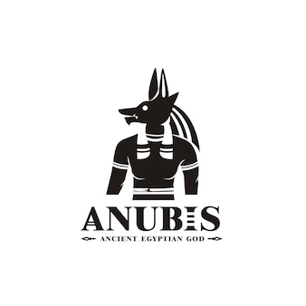 Oude egyptische god anubis silhouet midden-oosten dood koning hond met kroon