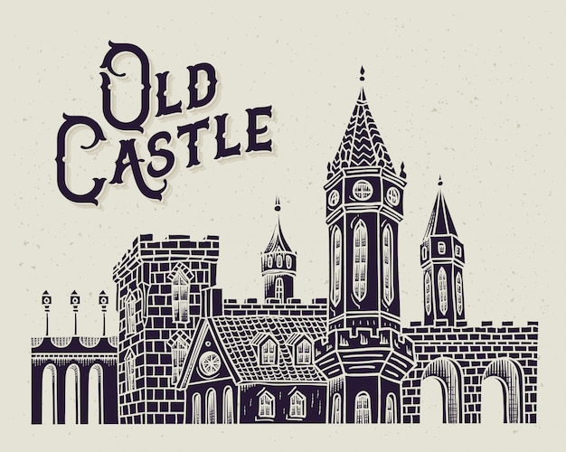 Oude kasteel illustratie