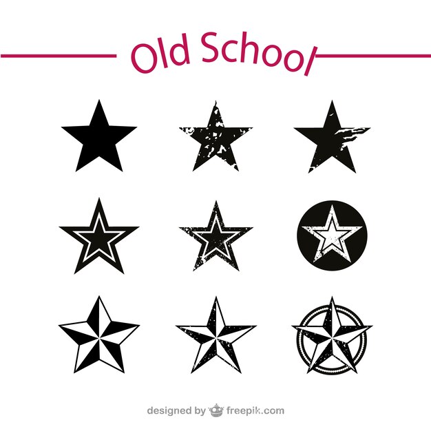 Oude school sterren vector set