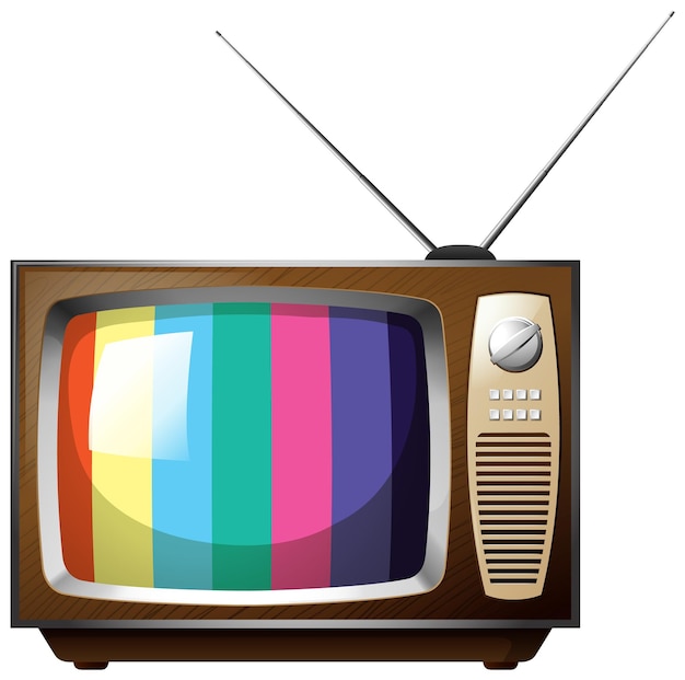 Oude vintage televisie geïsoleerd