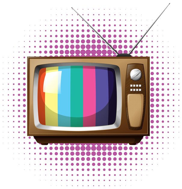 Oude vintage televisie geïsoleerd