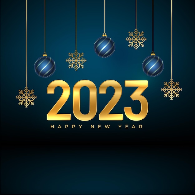 Gratis vector oudejaarsavond 2023 gelegenheid achtergrond met kerst decoratieve elementen vector illustratie