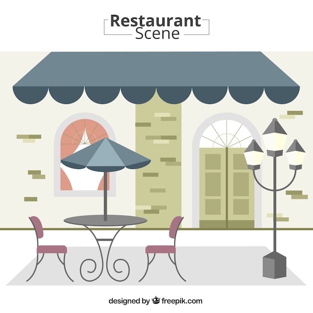 Gratis vector outdoor restaurant scene