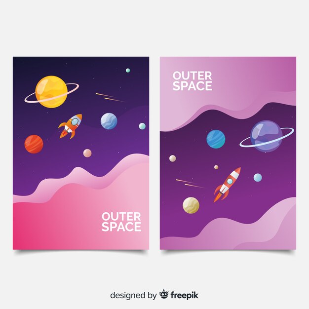 Gratis vector outer space cover-collectie