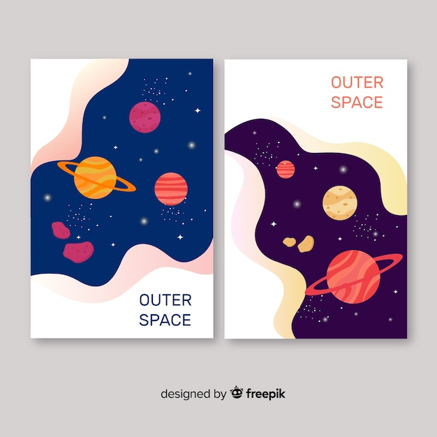 Gratis vector outer space cover-collectie