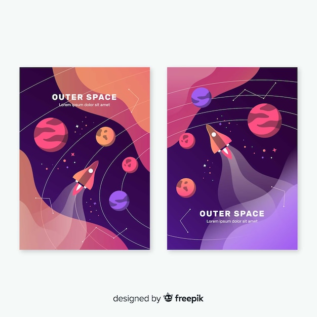 Gratis vector outer space cover-collectie