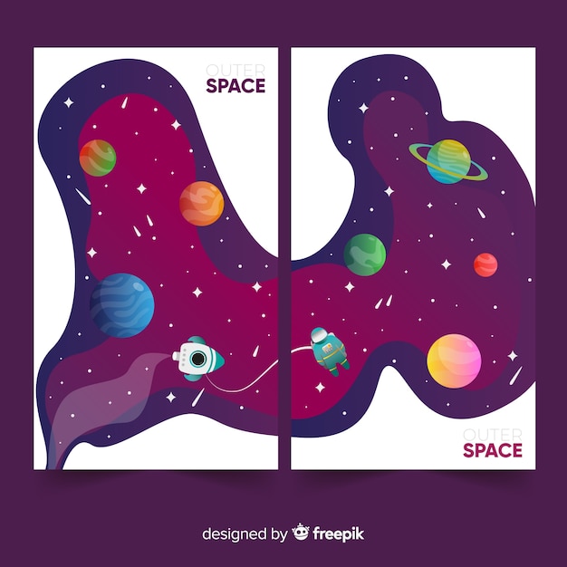 Gratis vector outer space cover-collectie