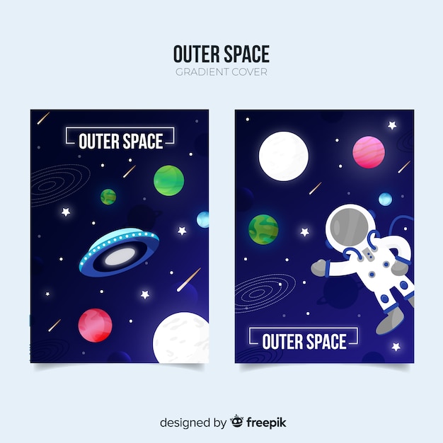 Gratis vector outer space cover-collectie