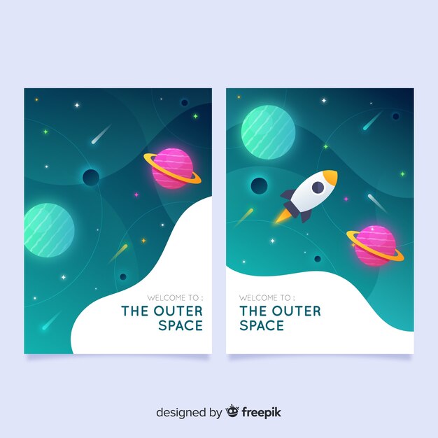 Gratis vector outer space cover-collectie