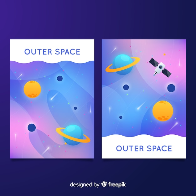 Gratis vector outer space cover-collectie