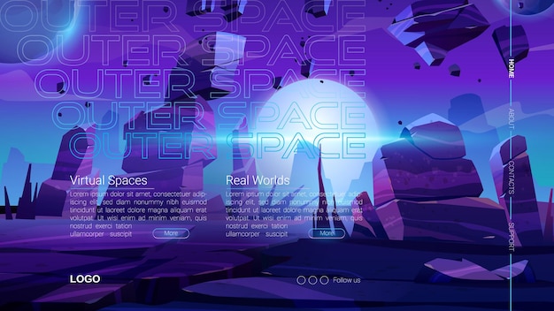 Gratis vector outer space website