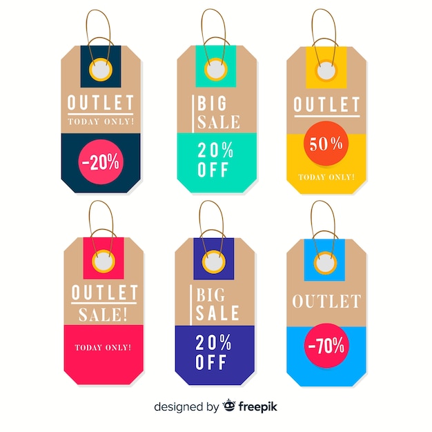 Gratis vector outlet labels-collectie