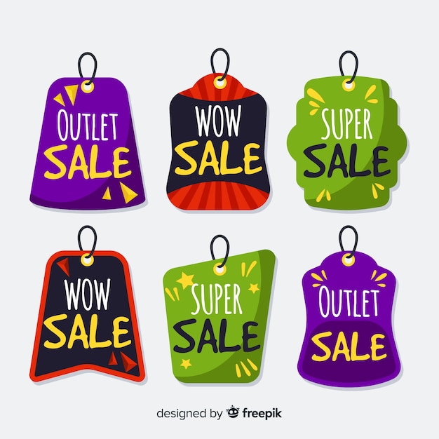 Gratis vector outlet-labelverzameling