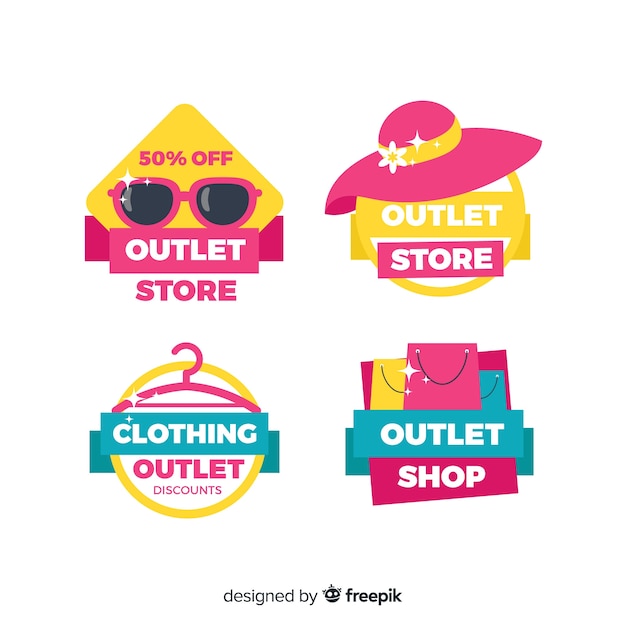 Gratis vector outlet-labelverzameling