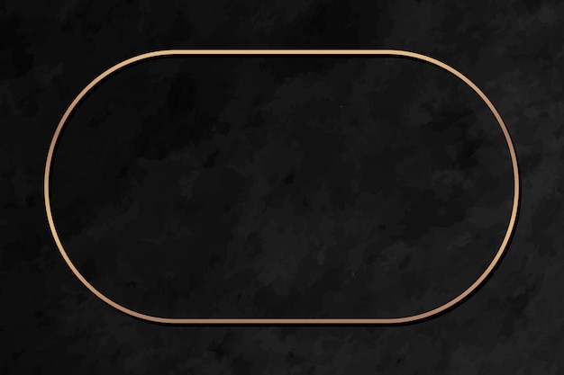 Ovaal gouden frame op zwarte marmeren achtergrond vector