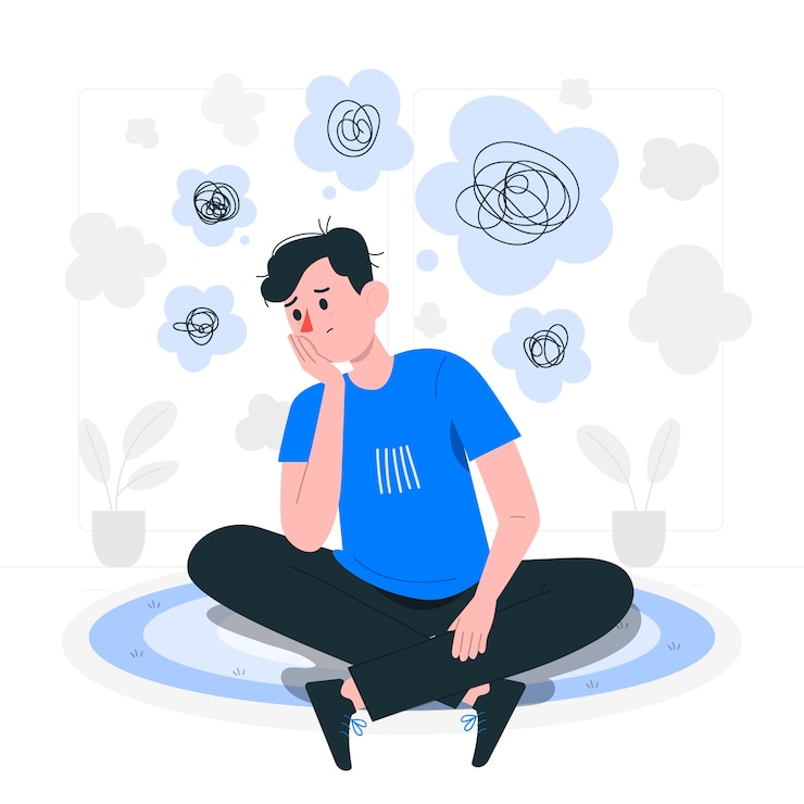 Gratis Vector overdenkende conceptillustratie