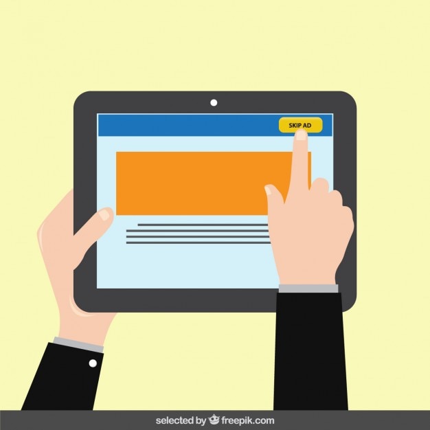 Gratis Vector overslaan ad-concept