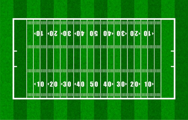 Overzicht van American Football Field met Yard Lines