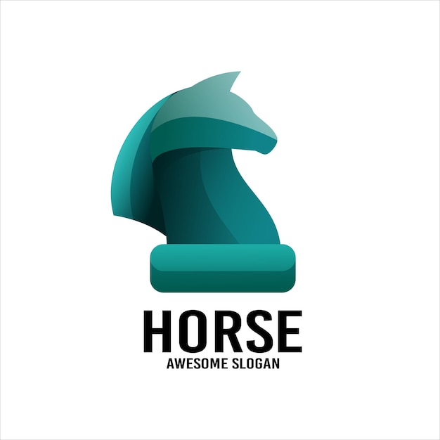 Paard Schaken kleurovergang kleurrijke logo ontwerp vector