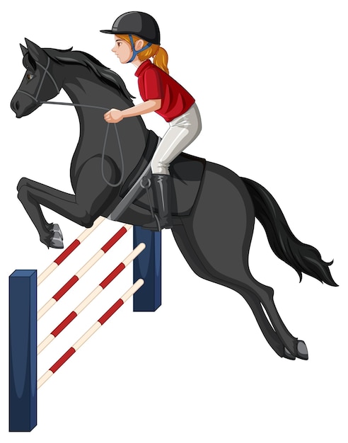 Paardensport met meisje te paard
