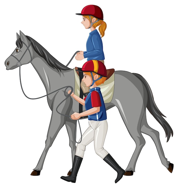 Gratis vector paardensport met meisje te paard
