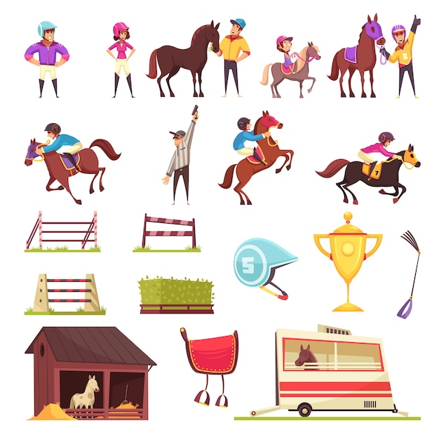 Gratis vector paardensport set