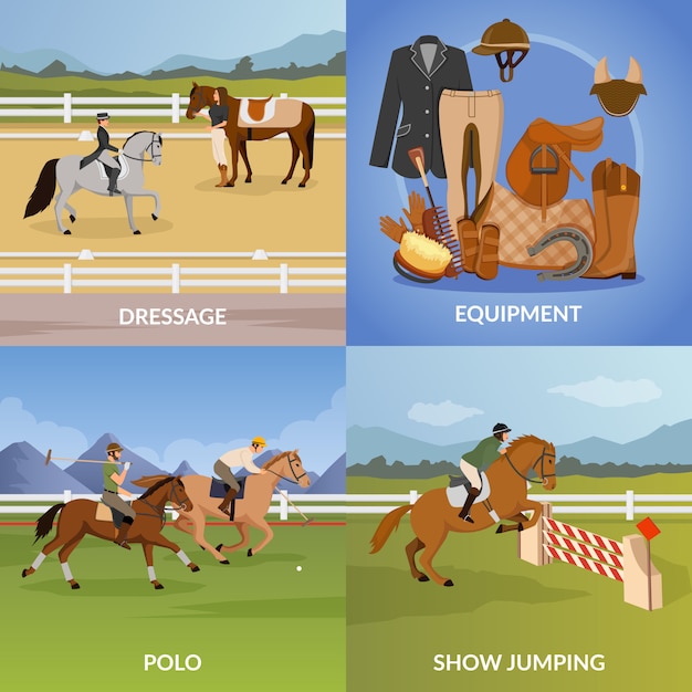 Gratis vector paardensport sport design concept