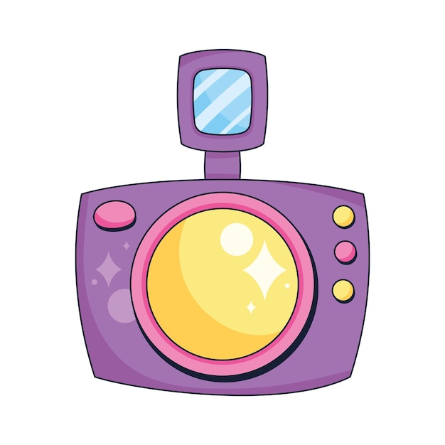 Gratis vector paars camera-ontwerp