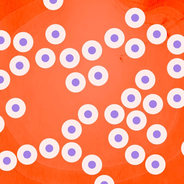 Paars coronavirus op een oranje achtergrondvector