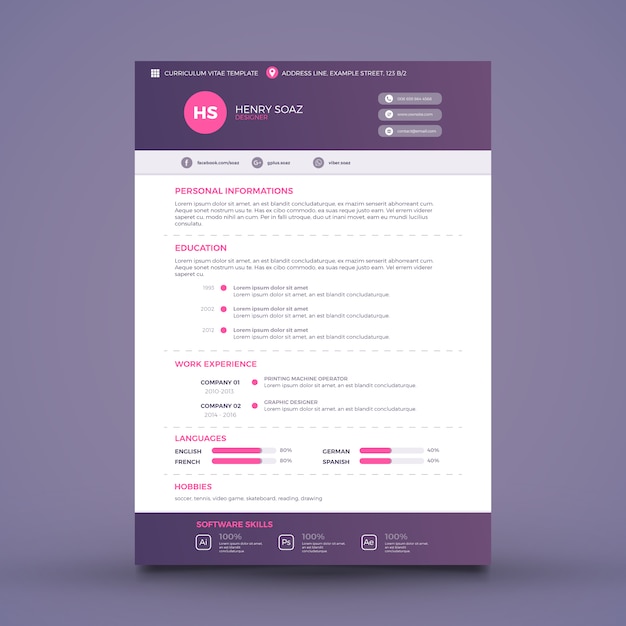 Paars cv template